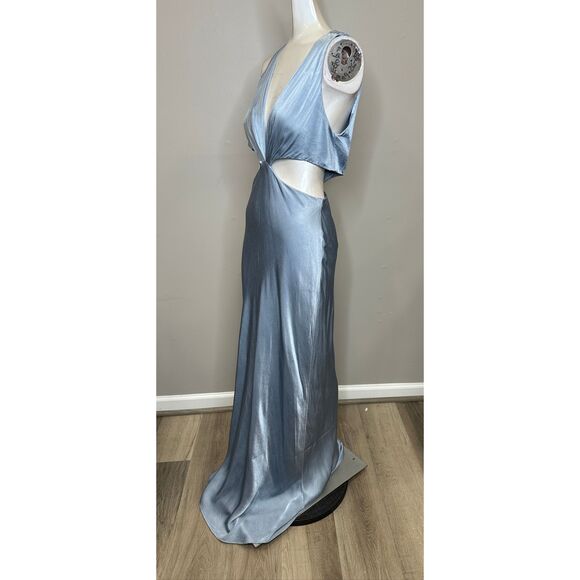Shona Joy La Lune Plunged Cut Out Maxi Dress in Powder Blue US6 $360 - Picture 5 of 9